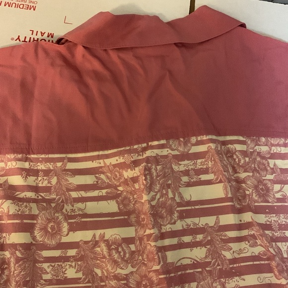 Blush Pink Floral/Striped LuLaRoe Amy Dolman Blouse - NWT XXS (Oversized) - Picture 11 of 12